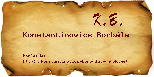 Konstantinovics Borbála névjegykártya